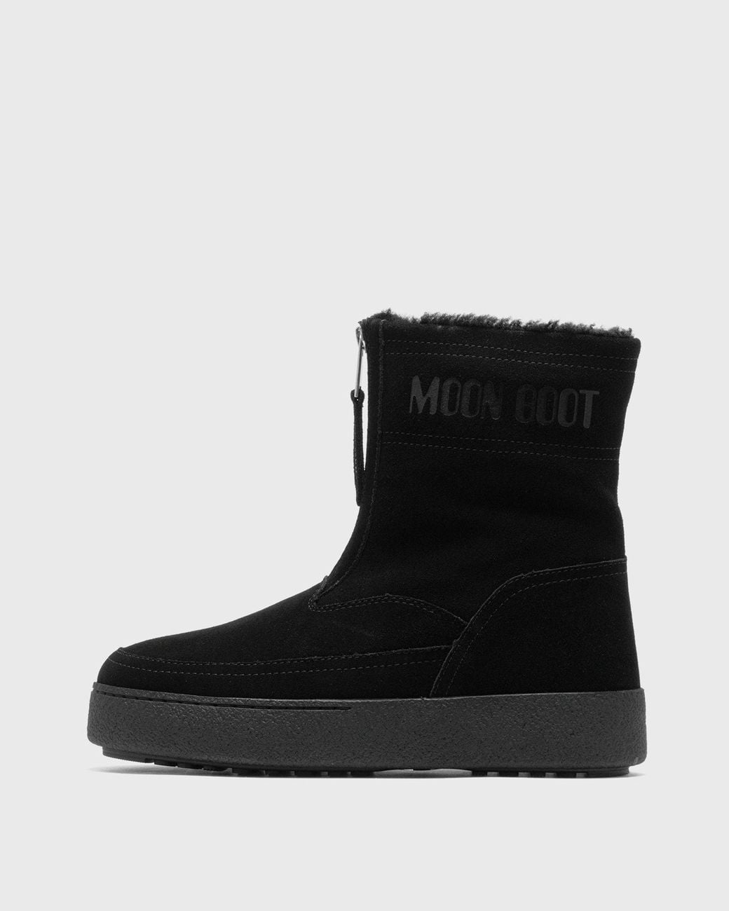 Moon Boot Black Logo Printed Zip Detail Boots