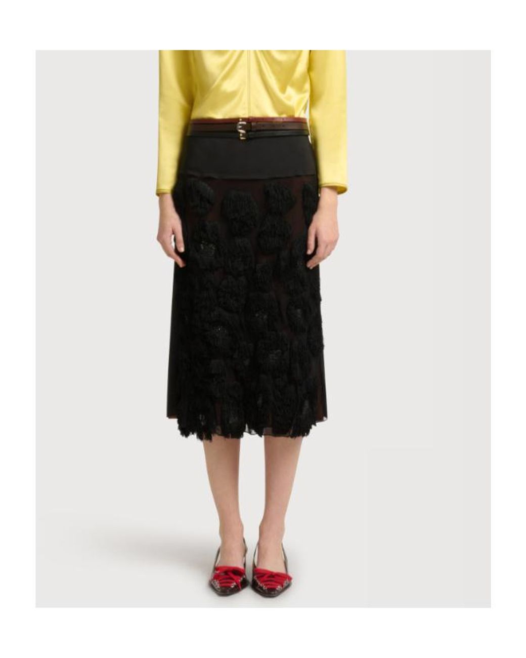 Marni Black Embellished Midi Dress