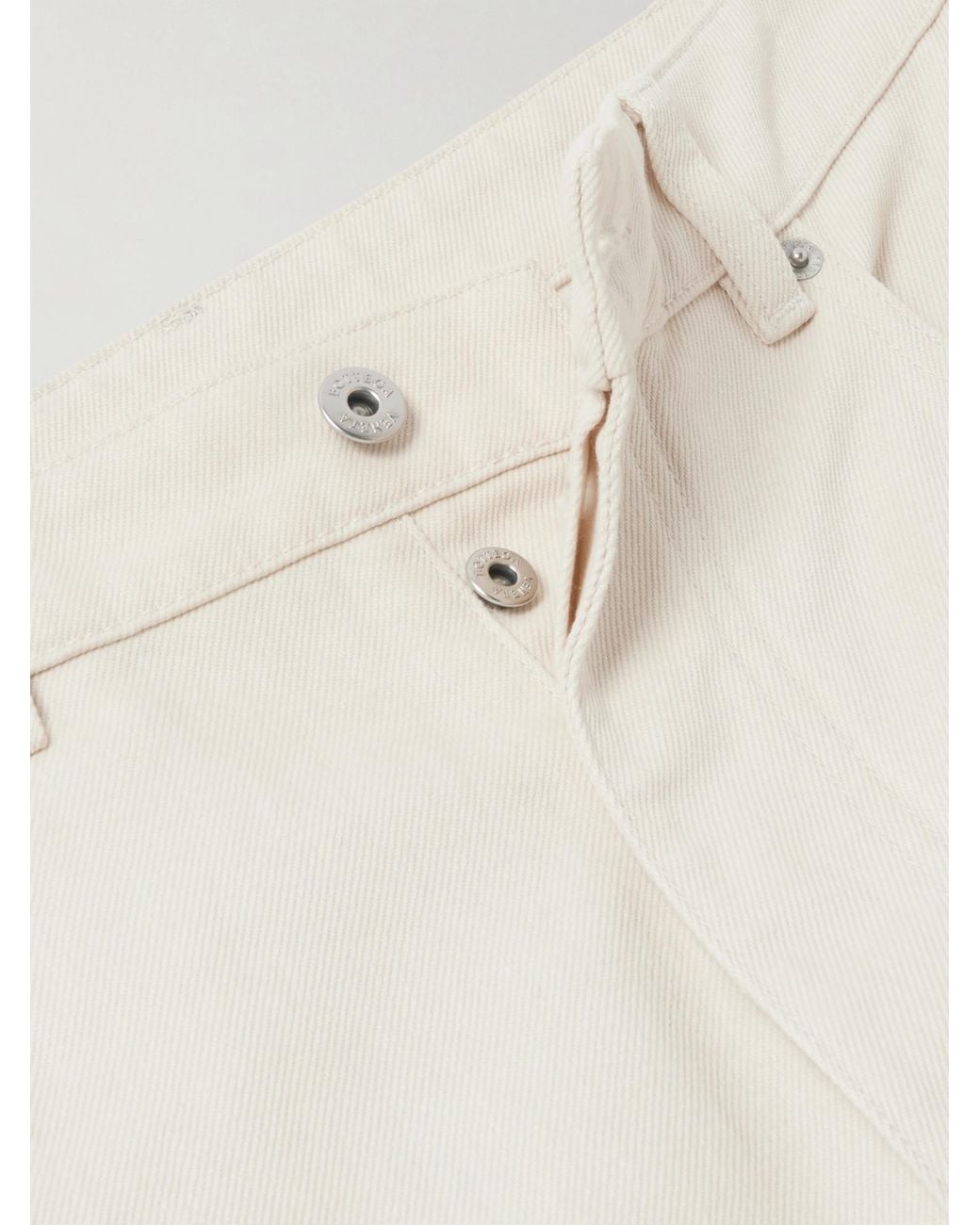 Bottega Veneta White Turned Up Hem Wide Leg Jeans
