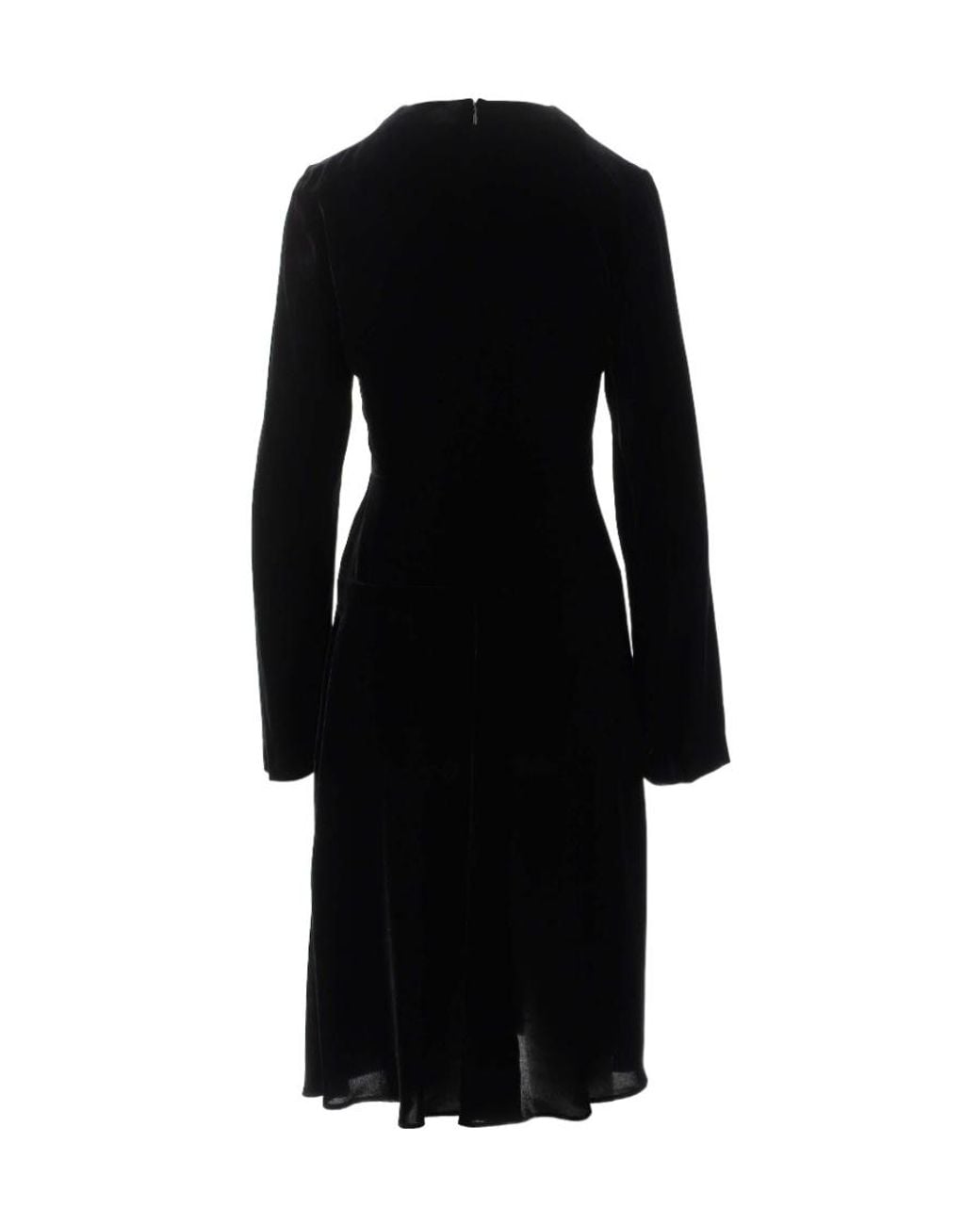 Stella McCartney Black V-Neck Long-Sleeve Midi Dress