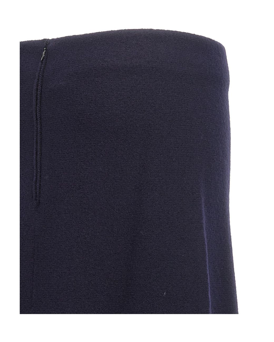 Jil Sander Blue A-Line Knitted Midi Skirt