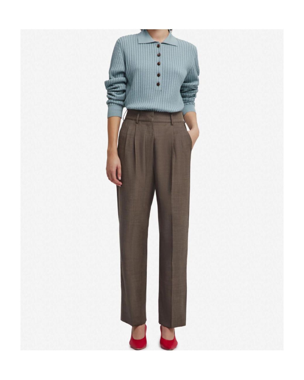 Blazé Milano Brown Straight-Leg Trousers