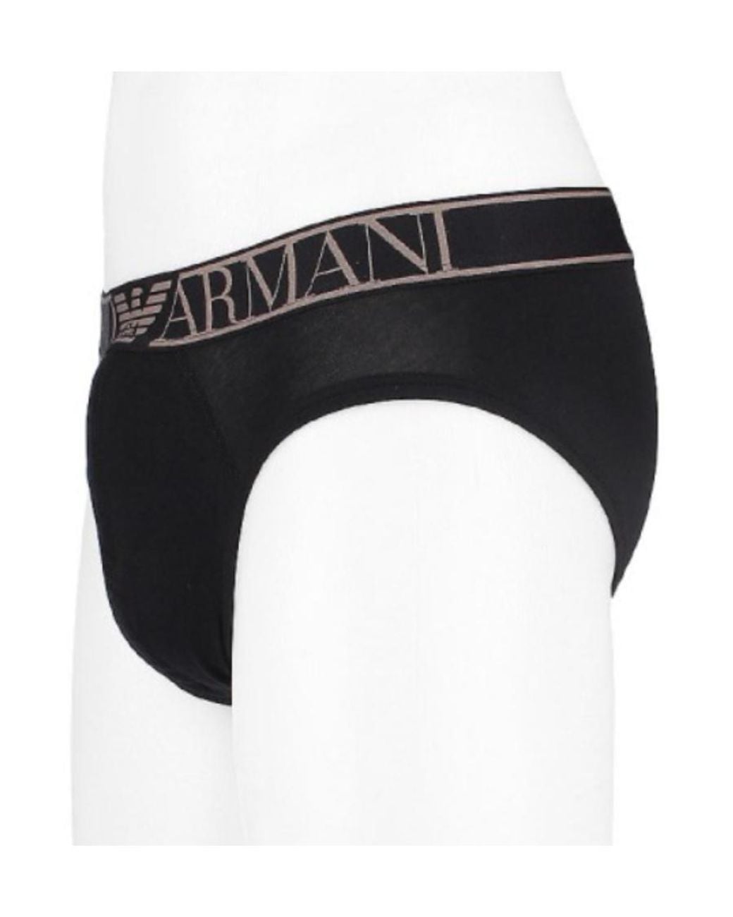 Emporio Armani Black Logo Triangle Briefs for men