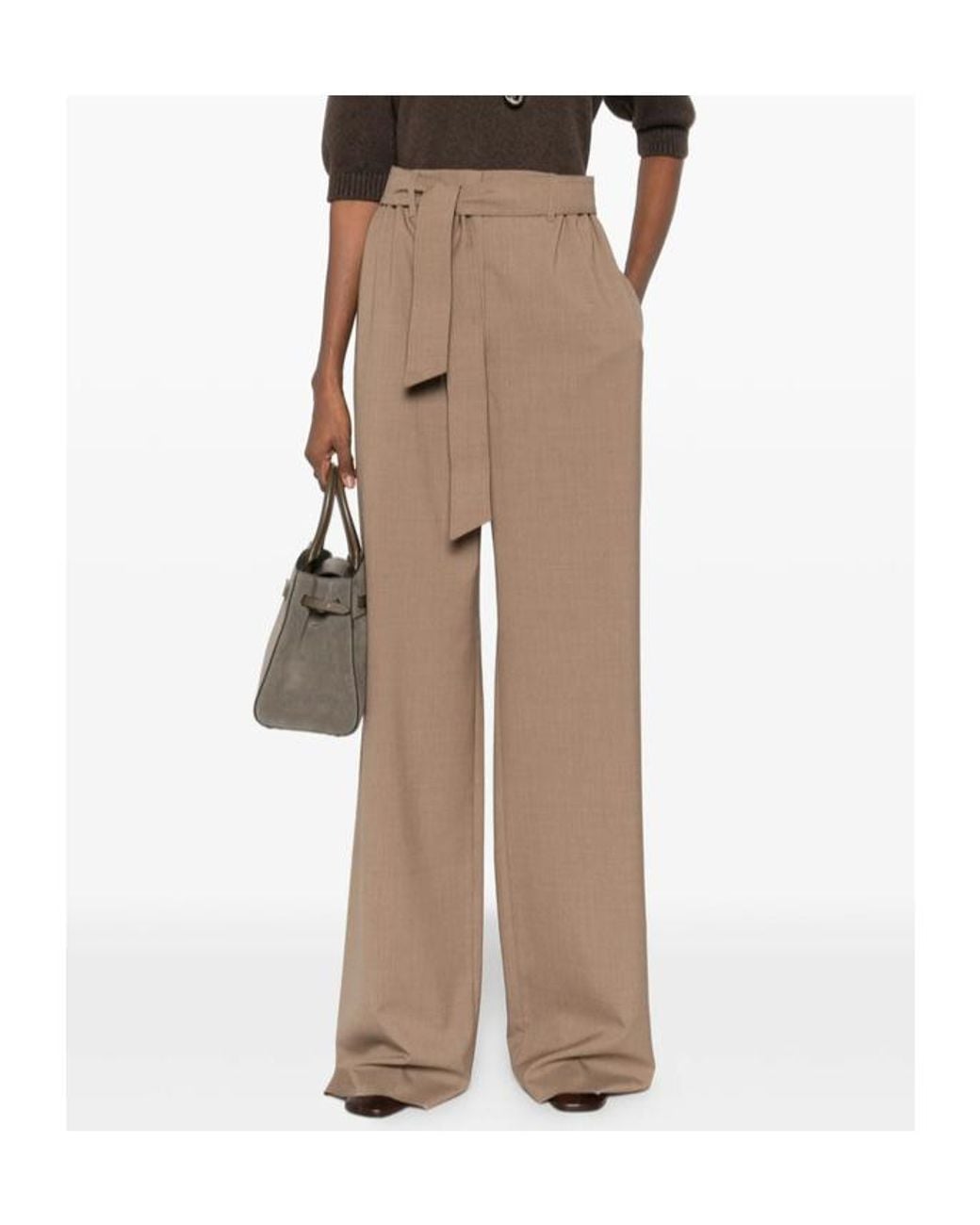 Max Mara Natural Wide-Leg Casual Pants