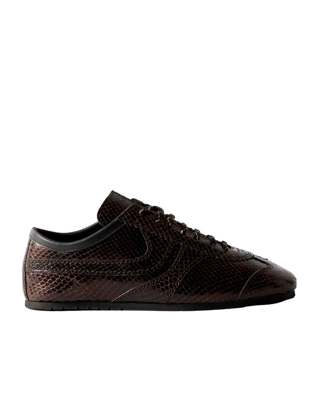Dries Van Noten Black Snakeskin Leather Sneakers