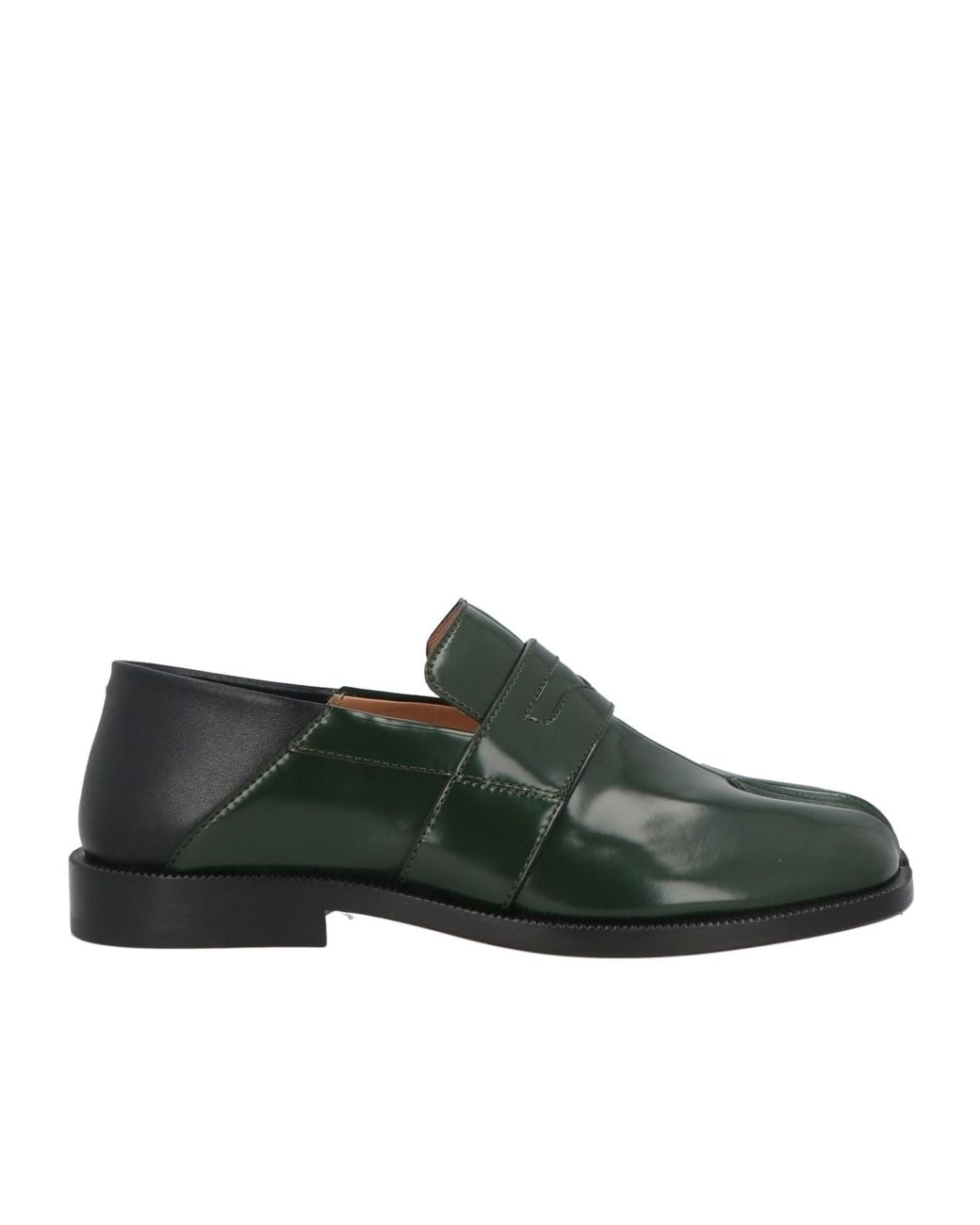 Maison Margiela Green Two-Tone Leather Loafers