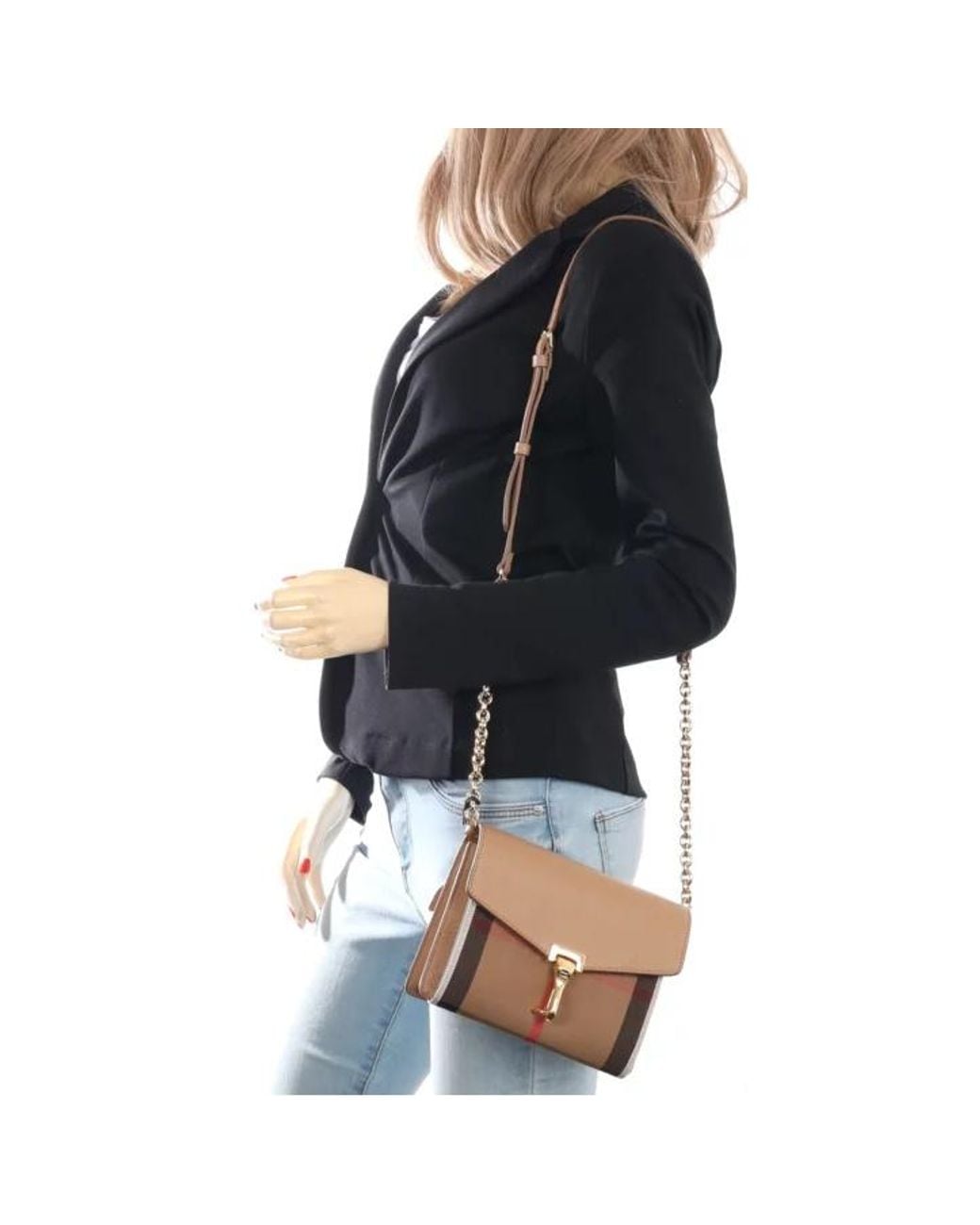 Burberry Brown Check Logo Crossbody Bag