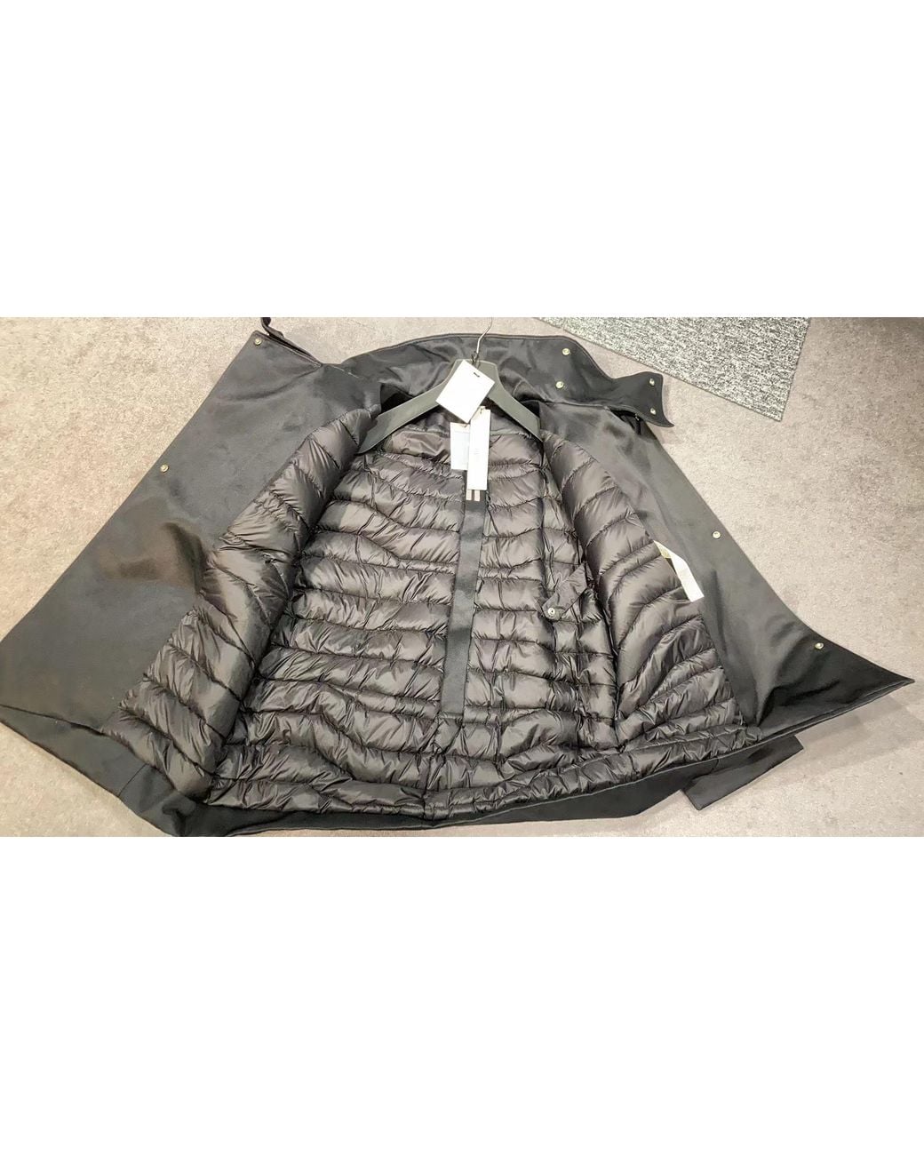 Rick Owens Blue Stand Collar Long-Sleeve Down Jacket