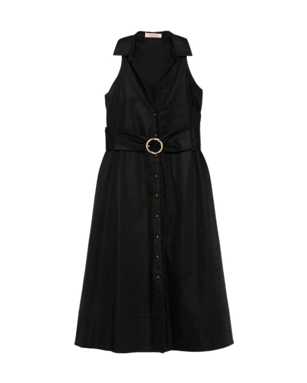 Twinset Black Belted Buttoned Dress
