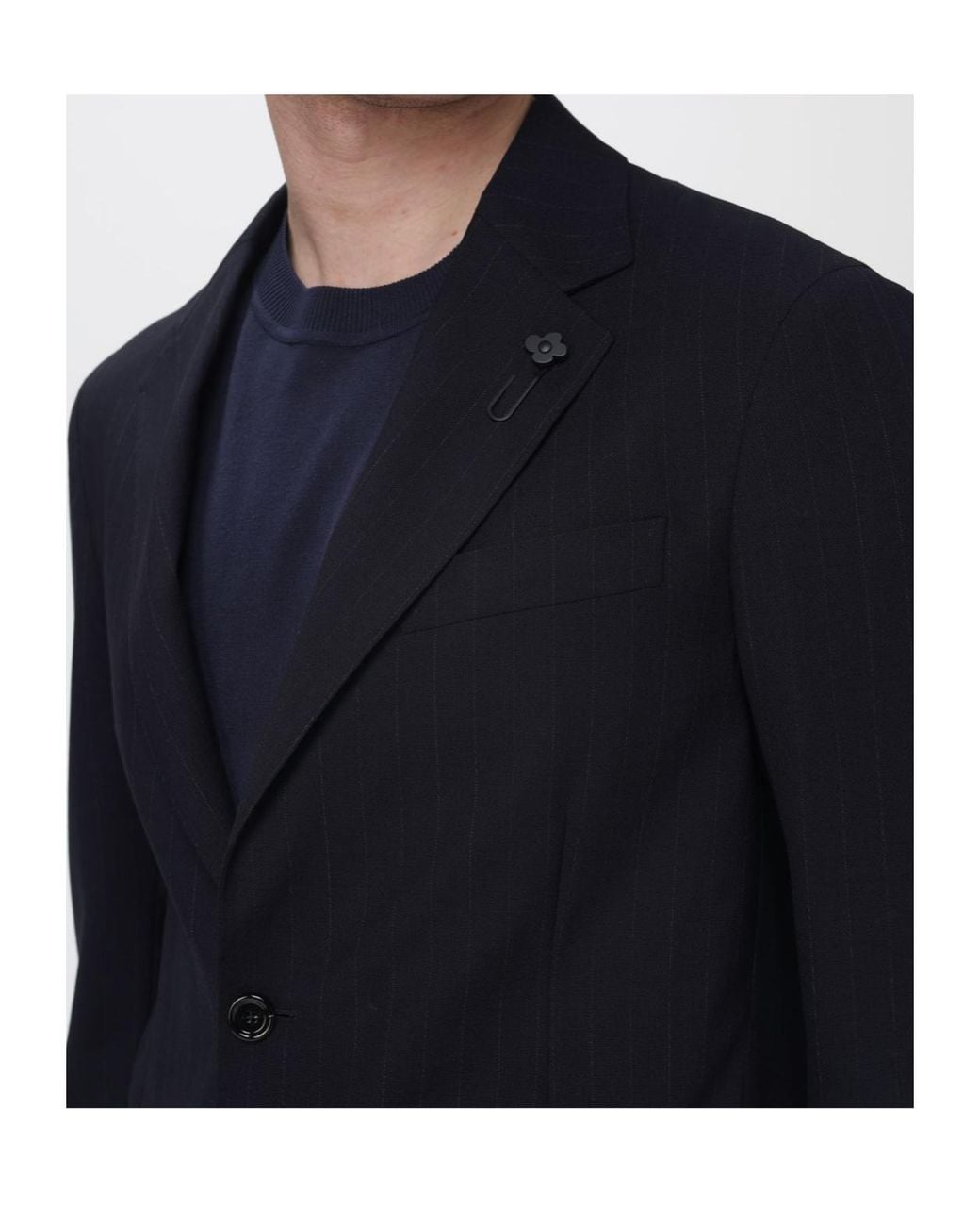 Lardini Blue Striped Single-Breasted Suit Set for men