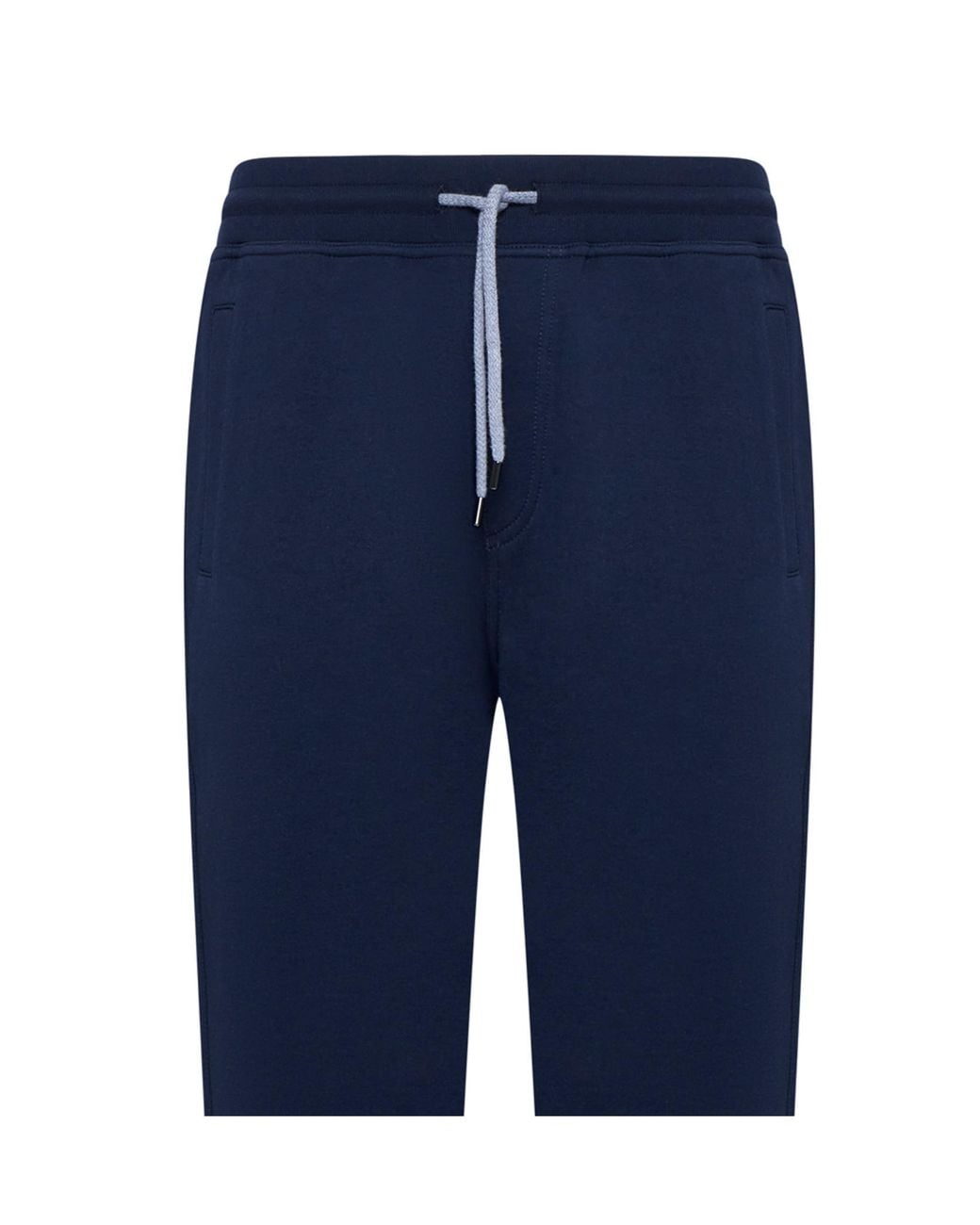 Brunello Cucinelli Blue Drawstring Tapered Leg Pants for men