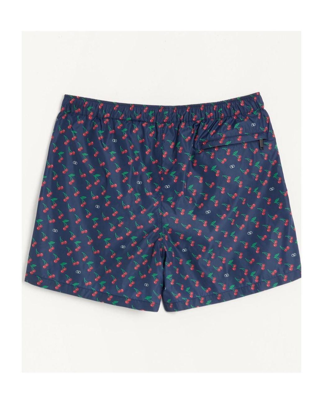 Valentino Blue Cherryfic Logo Printed Swim Shorts for men