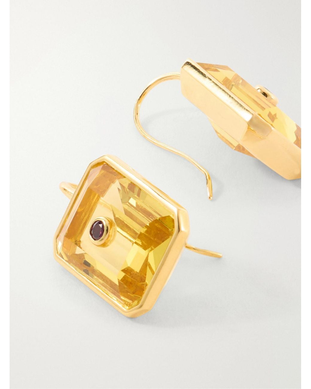 Lizzie Fortunato Metallic Plated Rhodolite And Glass Earrings