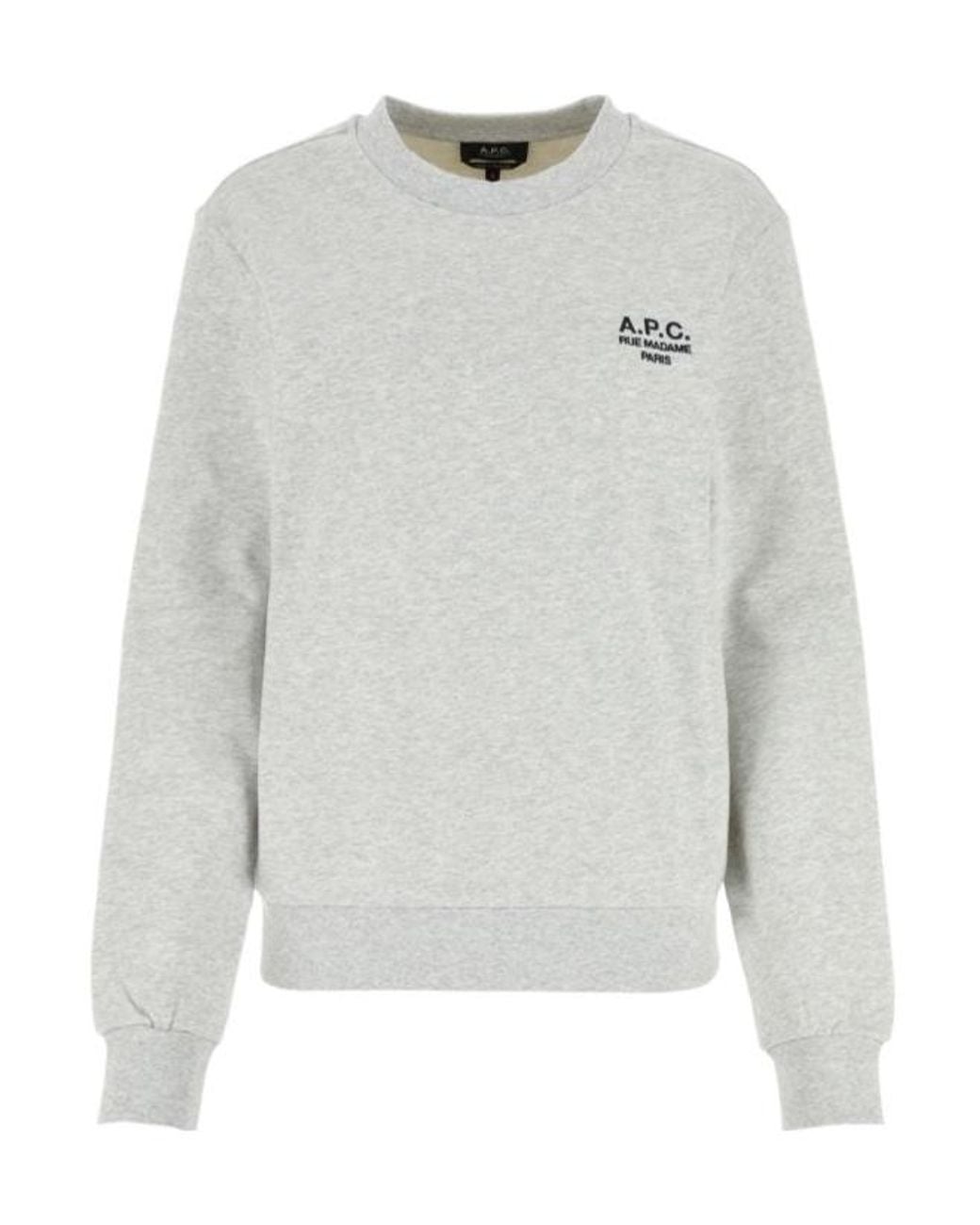 A.P.C. Gray Logo Embroidered Crewneck Sweatshirt