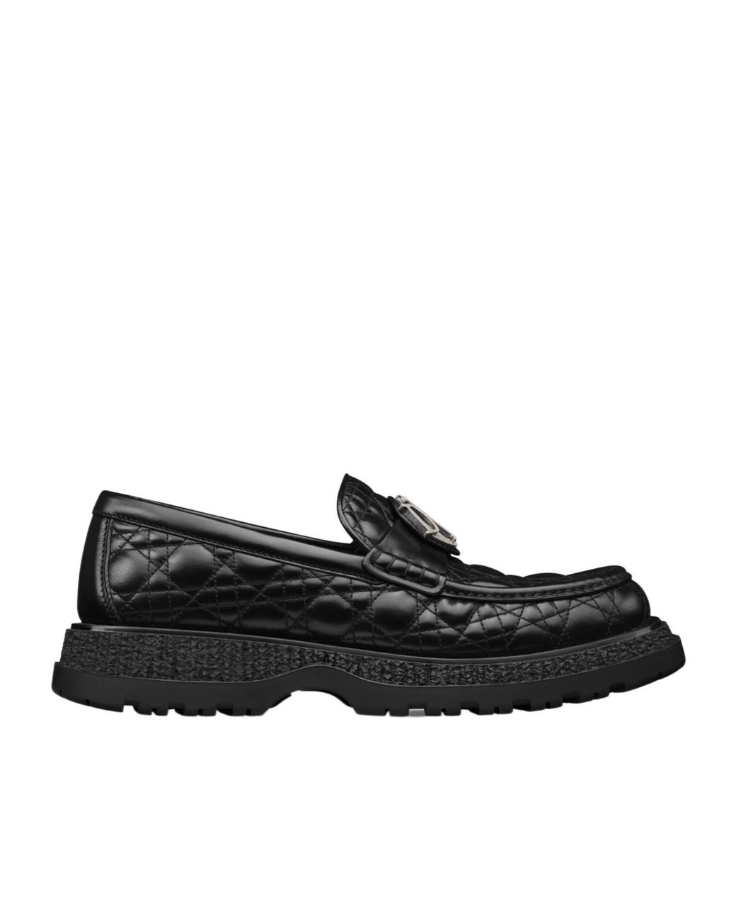 Dior Black Homme Logo Plaque Slip-On Buffalo Loafers for men