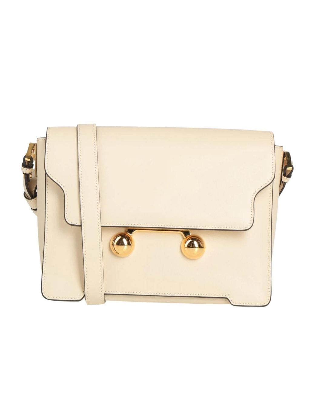 Marni Natural Medium-Sized Solid-Color Leather Bag