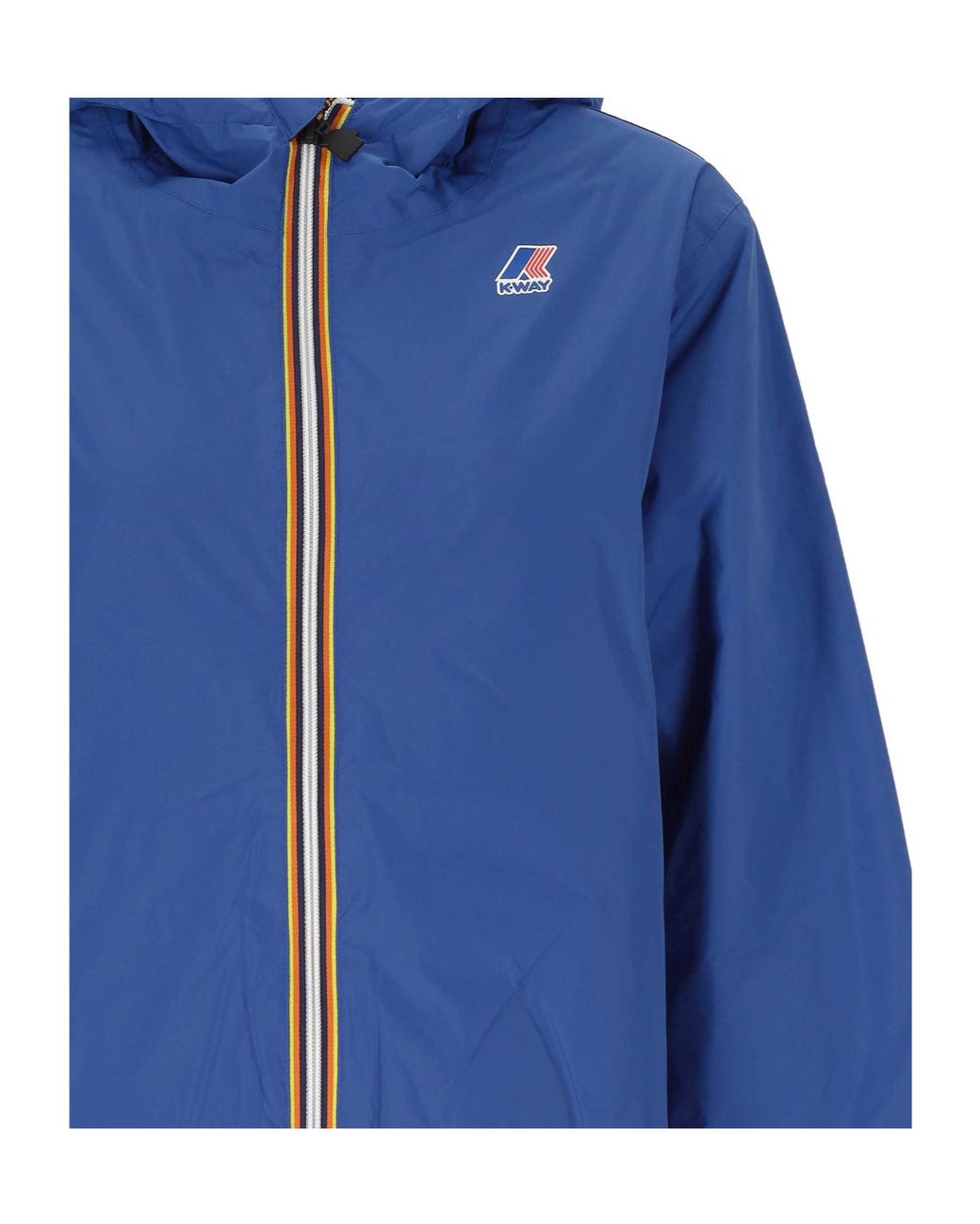 K-Way Blue Packable Zip-Up Hooded Jacket for men