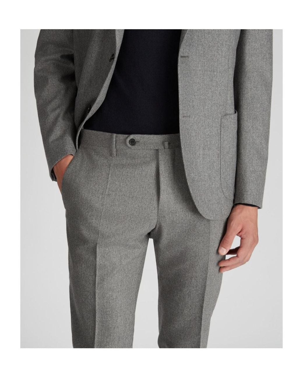 Incotex Gray Pleated Wool-Blend Pants for men