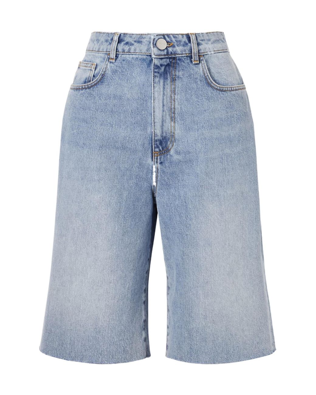 Rohe Blue Denim Shorts With Belt Loops