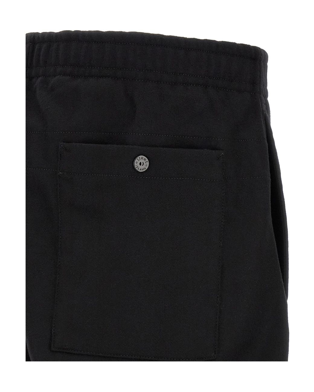 Stone Island Black Ghost Cuffed Trousers for men