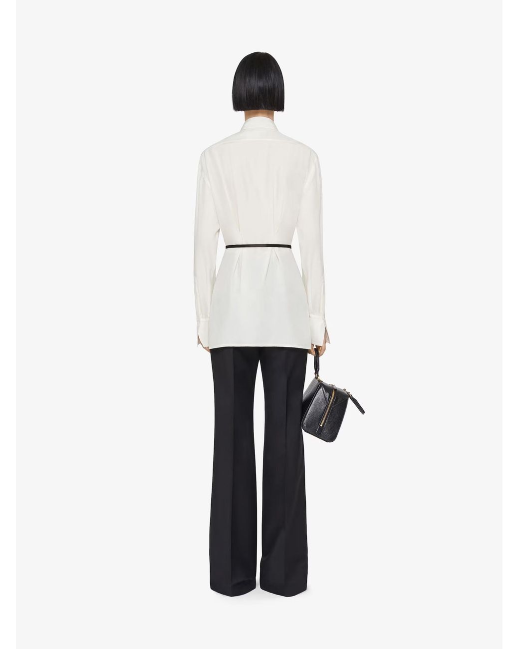 Givenchy White Voyou Belted Shirt