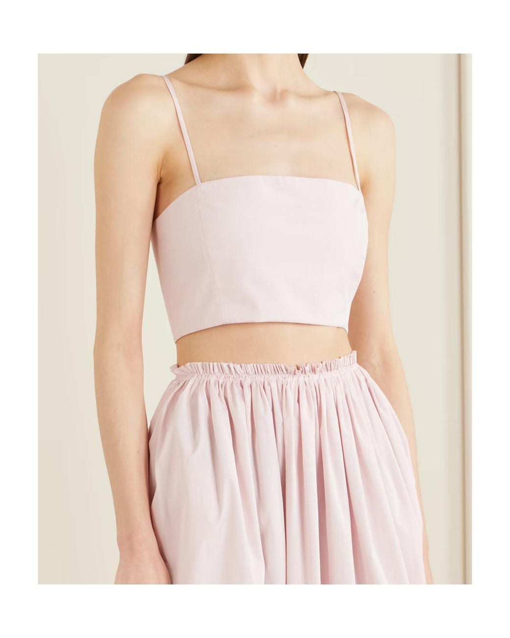 Gabriela Hearst Pink Nadir Cropped Cotton-Poplin Top