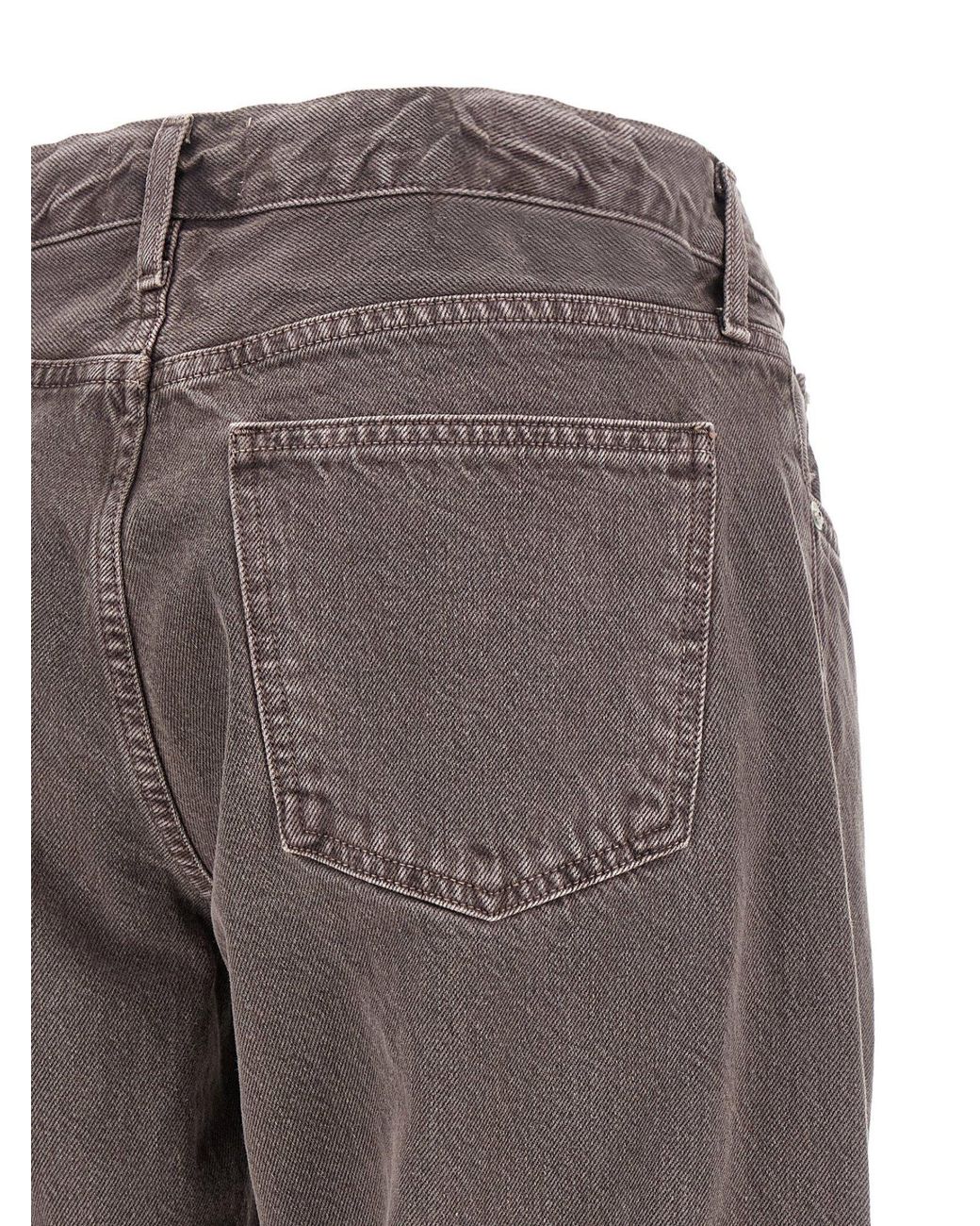 Agolde Gray Low Rise Loose Wide-Leg Jeans