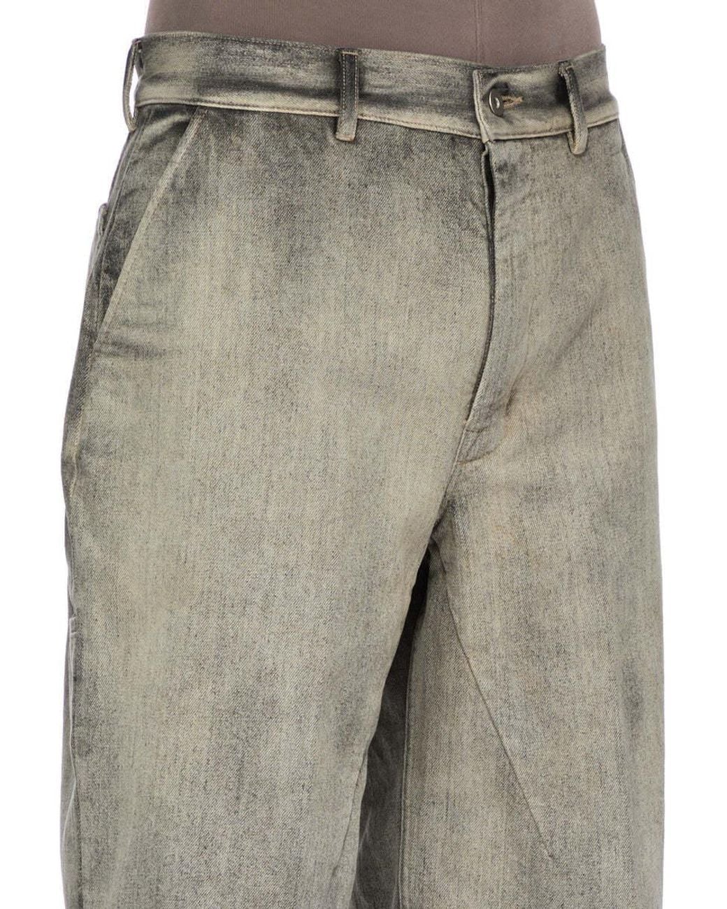 Rick Owens Gray Washed-Effect Knee-Length Shorts for men