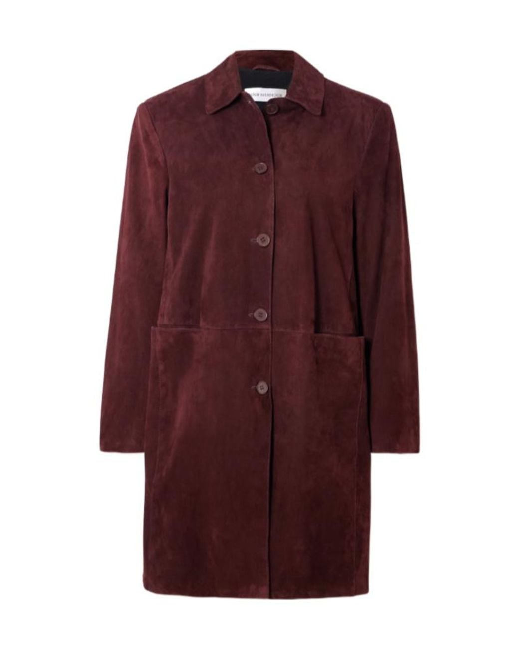 Nour Hammour Purple Long-Sleeved Leather Coat
