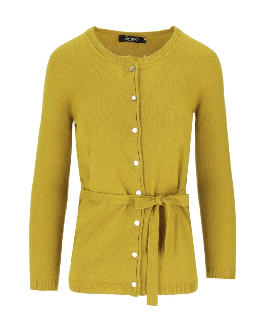 Lela Rose Yellow Long-Sleeve Knitted Cardigan