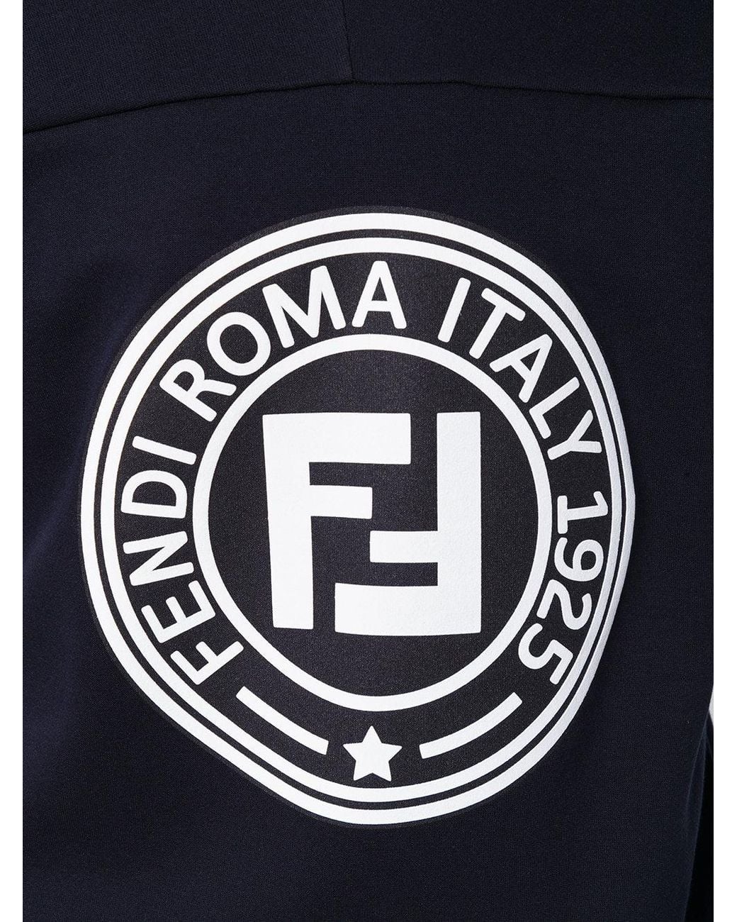 Fendi Blue Ff Printed Hoodie for men