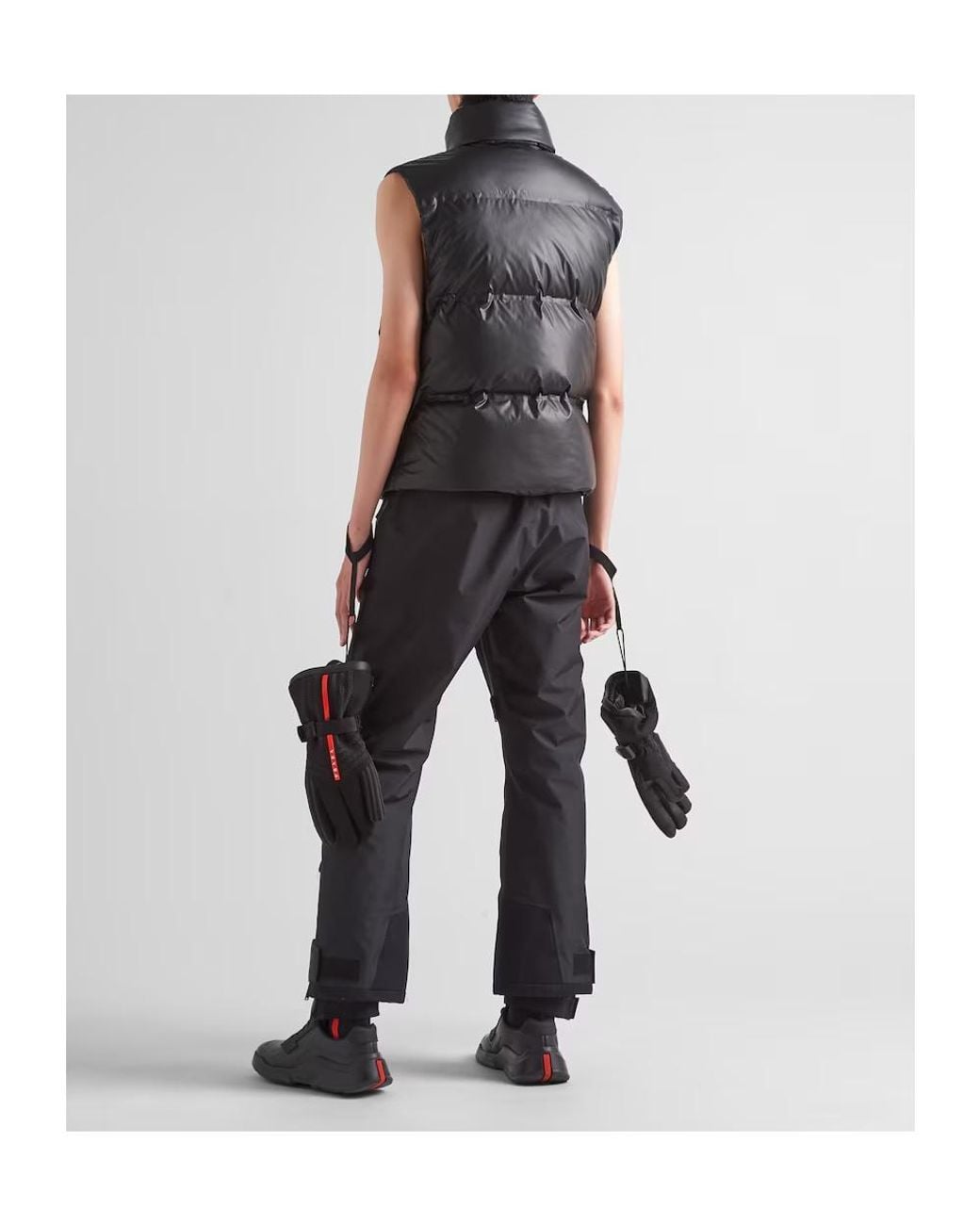 Prada Black Light Technical Fabric Down Vest for men