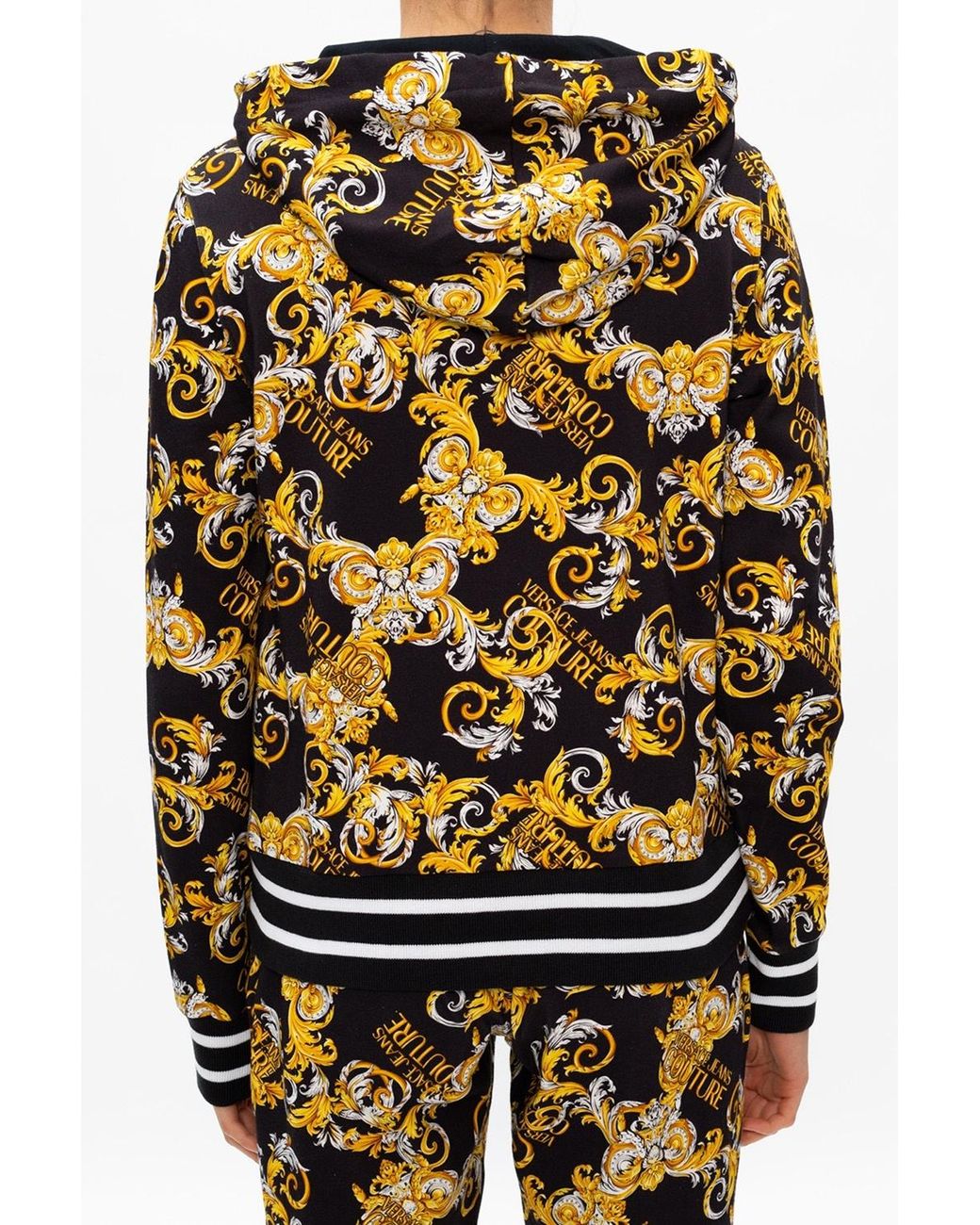 Versace Jeans Black Baroque Print Casual Jacket