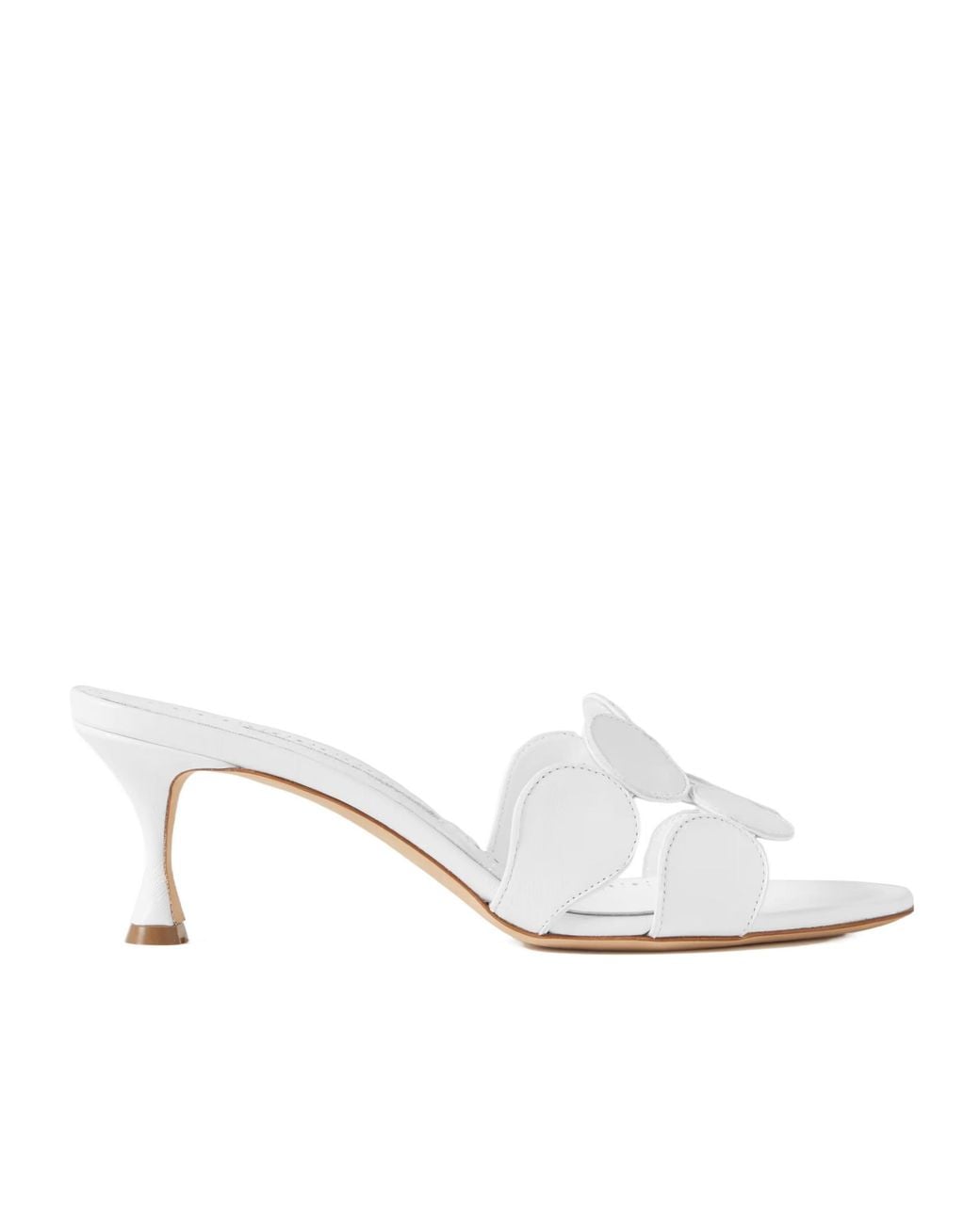 Manolo Blahnik White Leather Mules