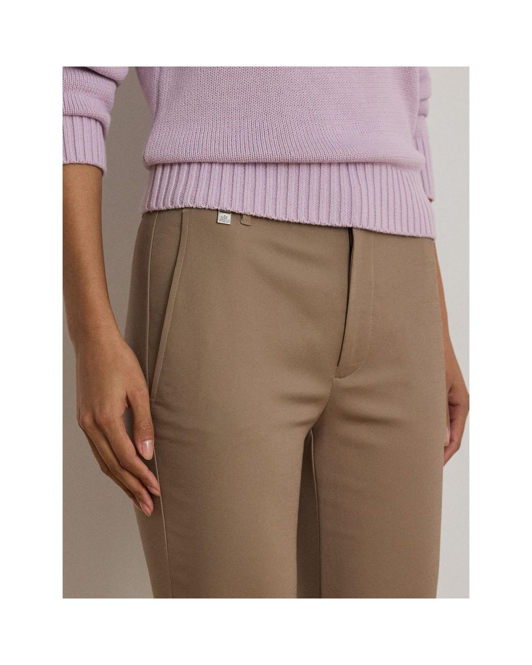 Ralph Lauren Gray Solid Color Straight Leg Trouser
