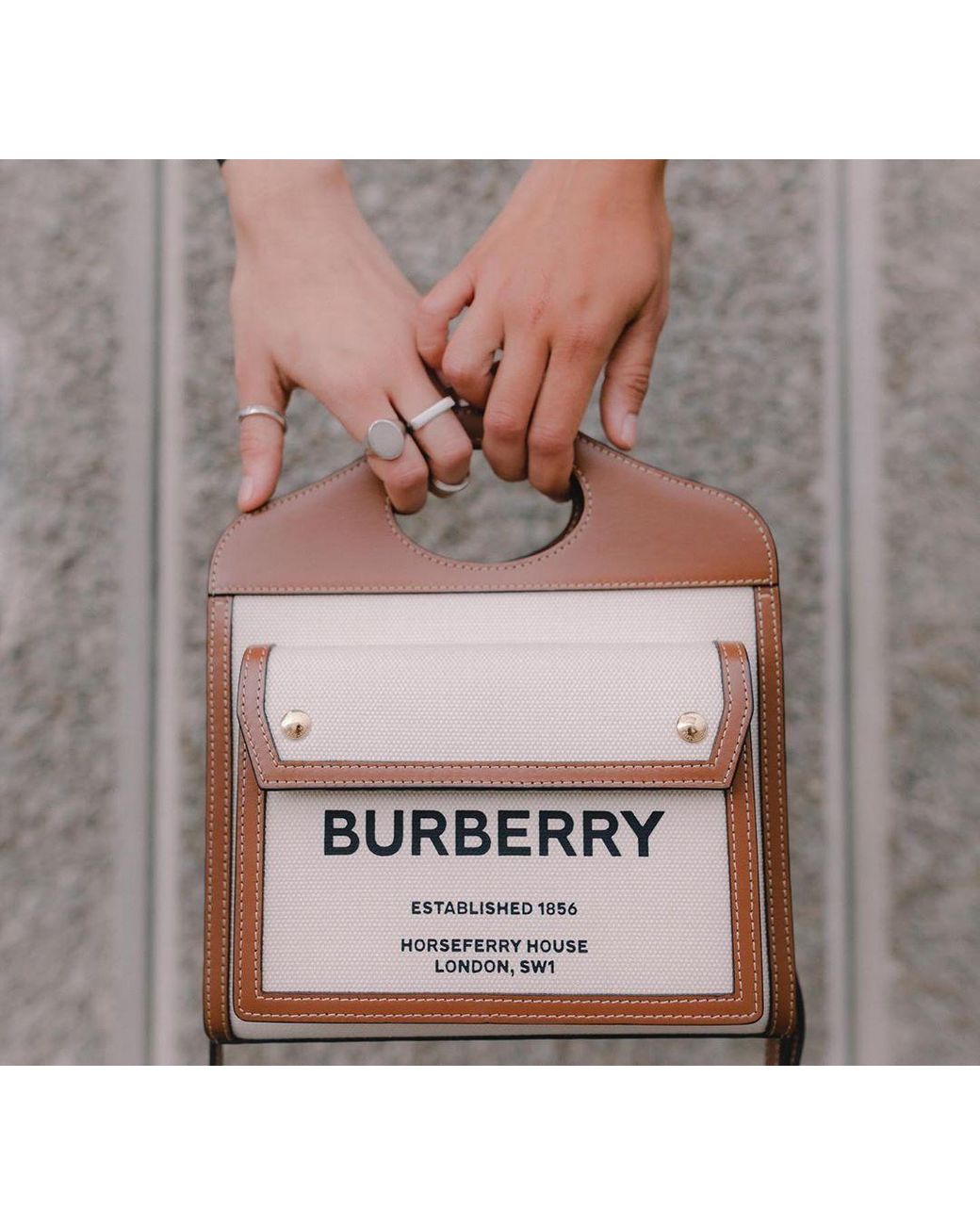 Burberry Pink Logo Printed Tote Bag
