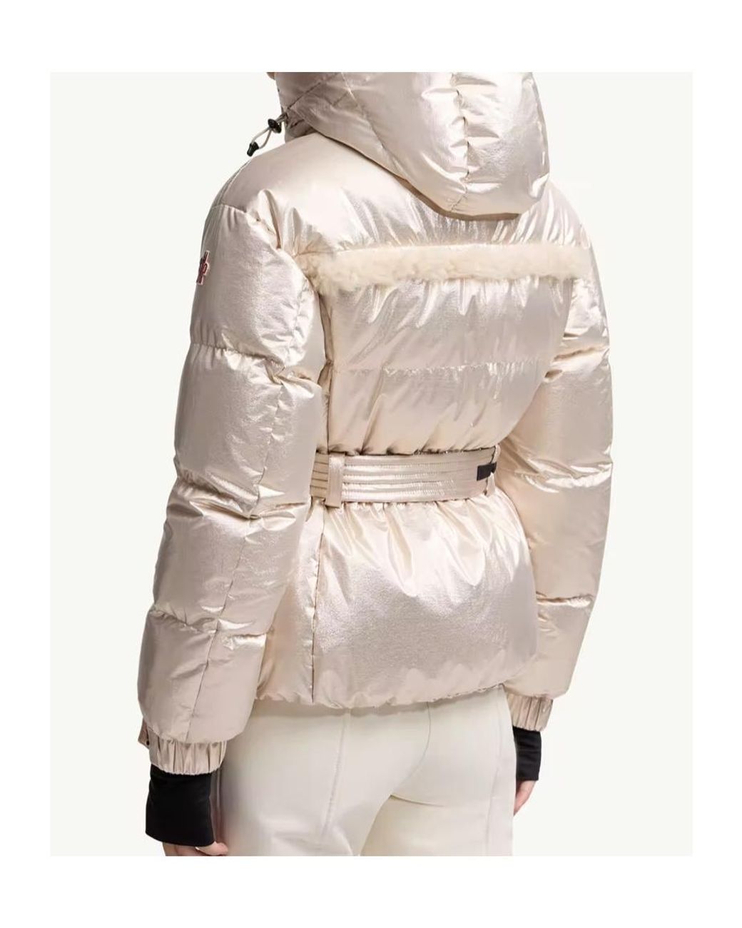 Moncler Natural Grenoble Mondim Metallic Hooded Down Ski Jacket