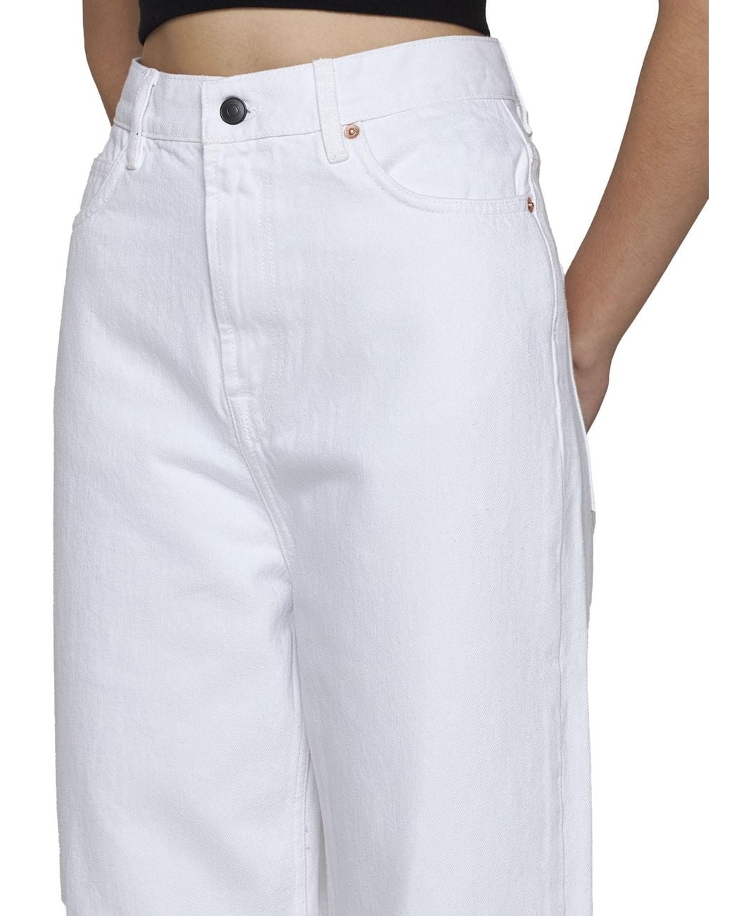 Wardrobe NYC White Low-Rise Straight-Leg Jeans