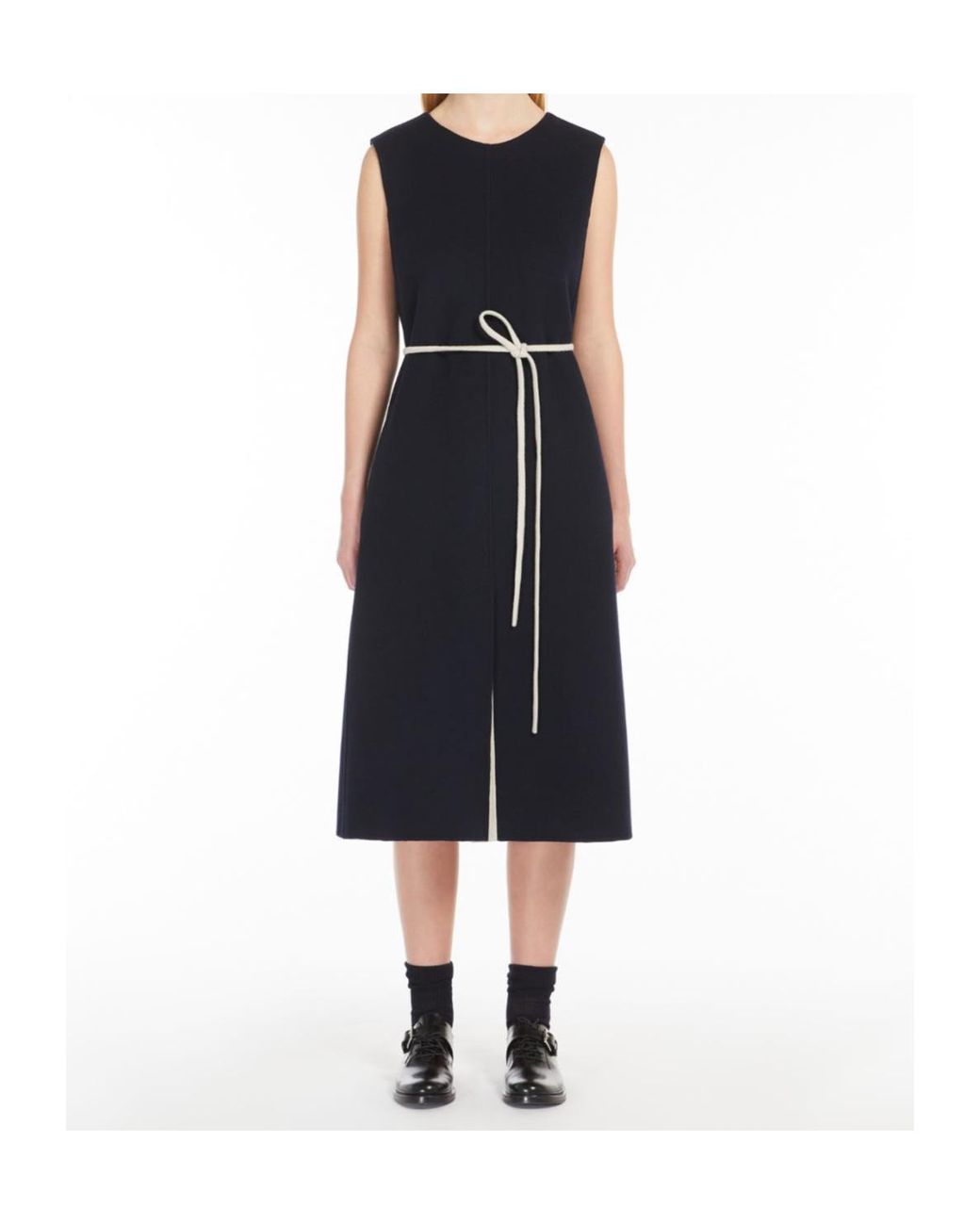 Max Mara Blue 'S Simone Crewneck Sleeveless Dress