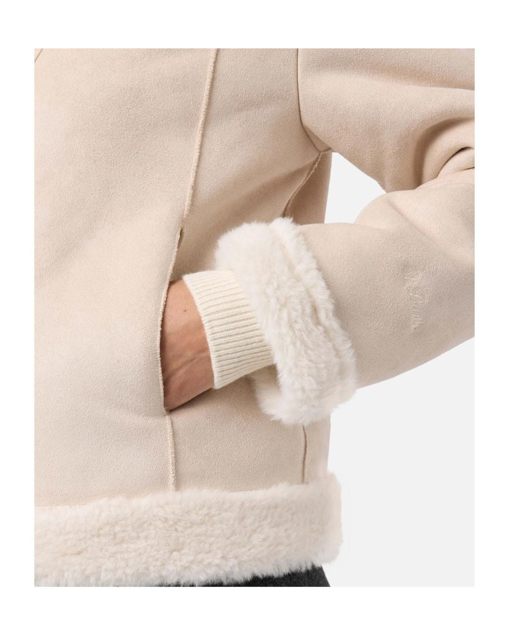 Mc2 Saint Barth Natural Lorayne Faux-Shearling Jacket