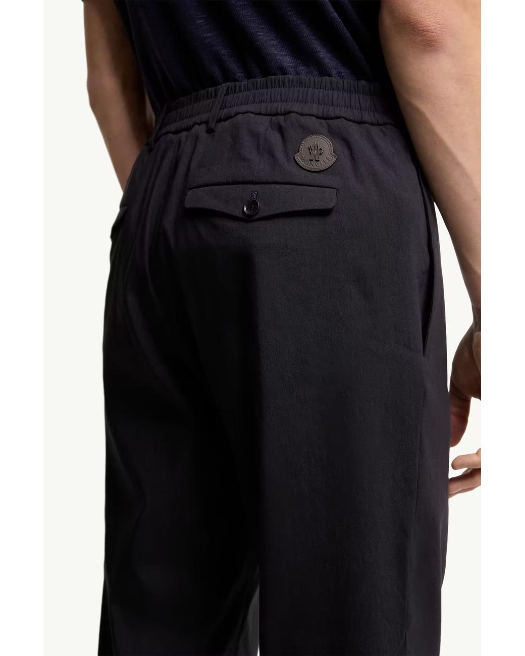 Moncler Blue Logo Patch Trousers for men
