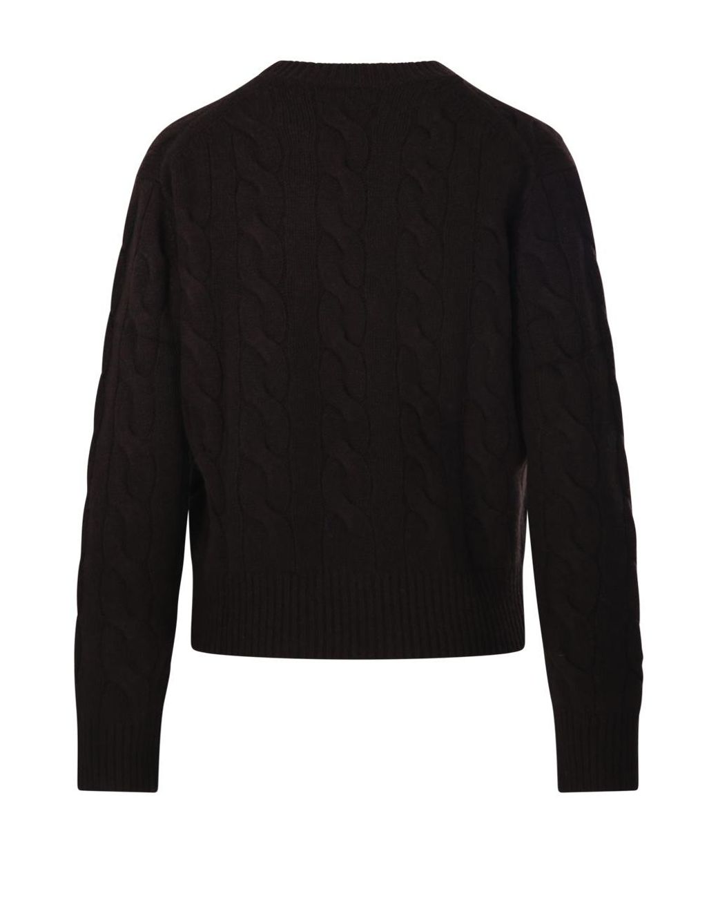 Polo Ralph Lauren Brown Logo Embroidered Cable-Knitted Jumper