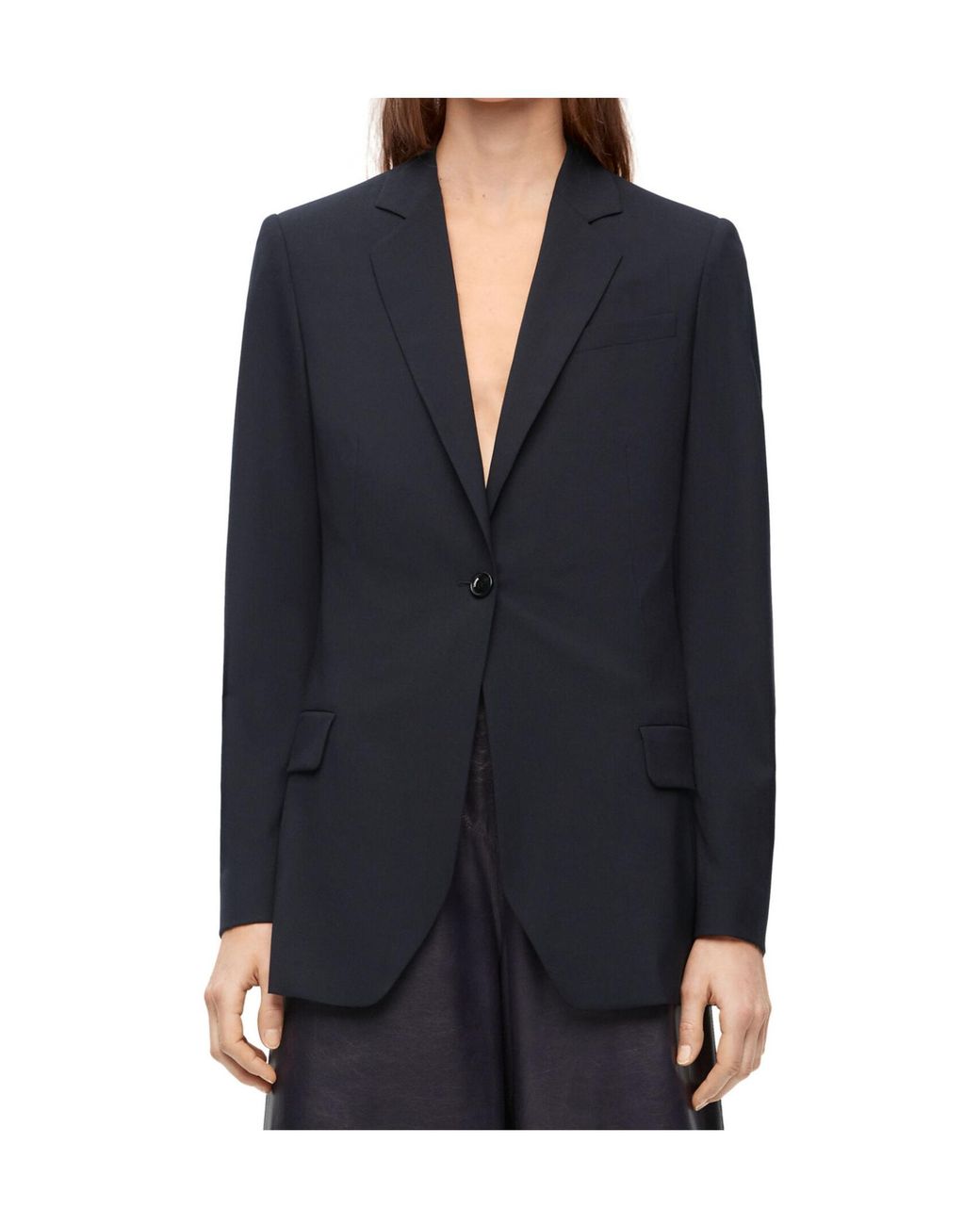 Loewe Blue Single-Breasted Tailored Blazer