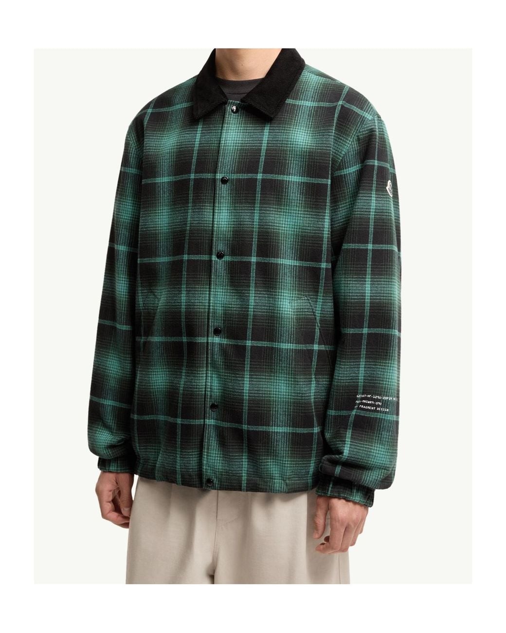 Moncler Green Genius Rykha Reversible Check Jacket for men