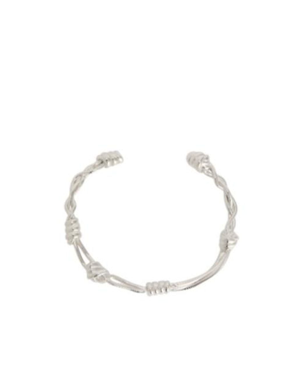 Jil Sander White Twisted Cuff Bracelet for men