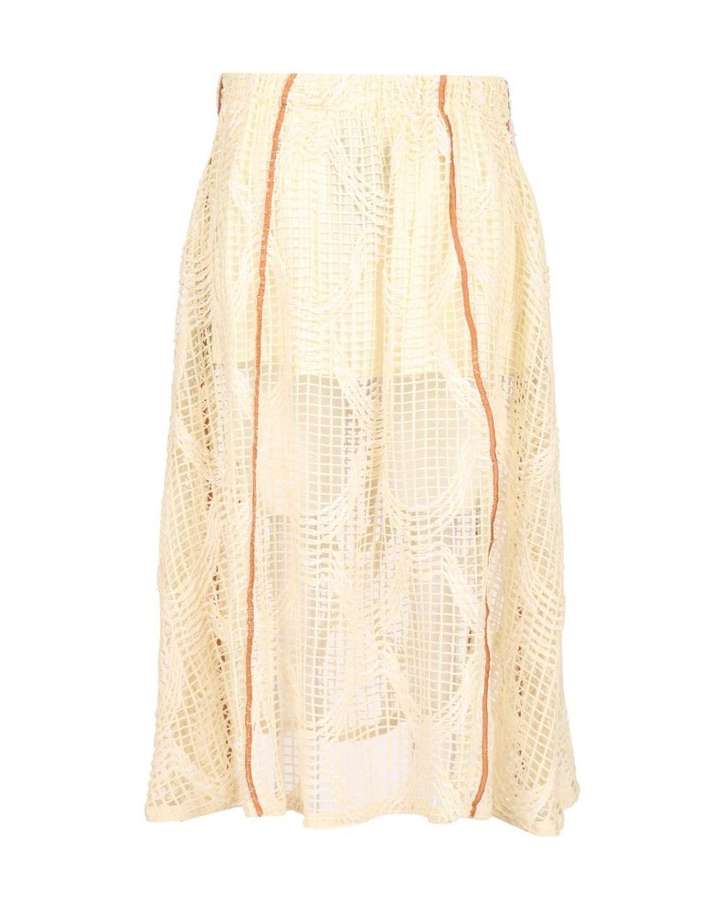DURAZZI MILANO Natural Mesh A-Line Skirt