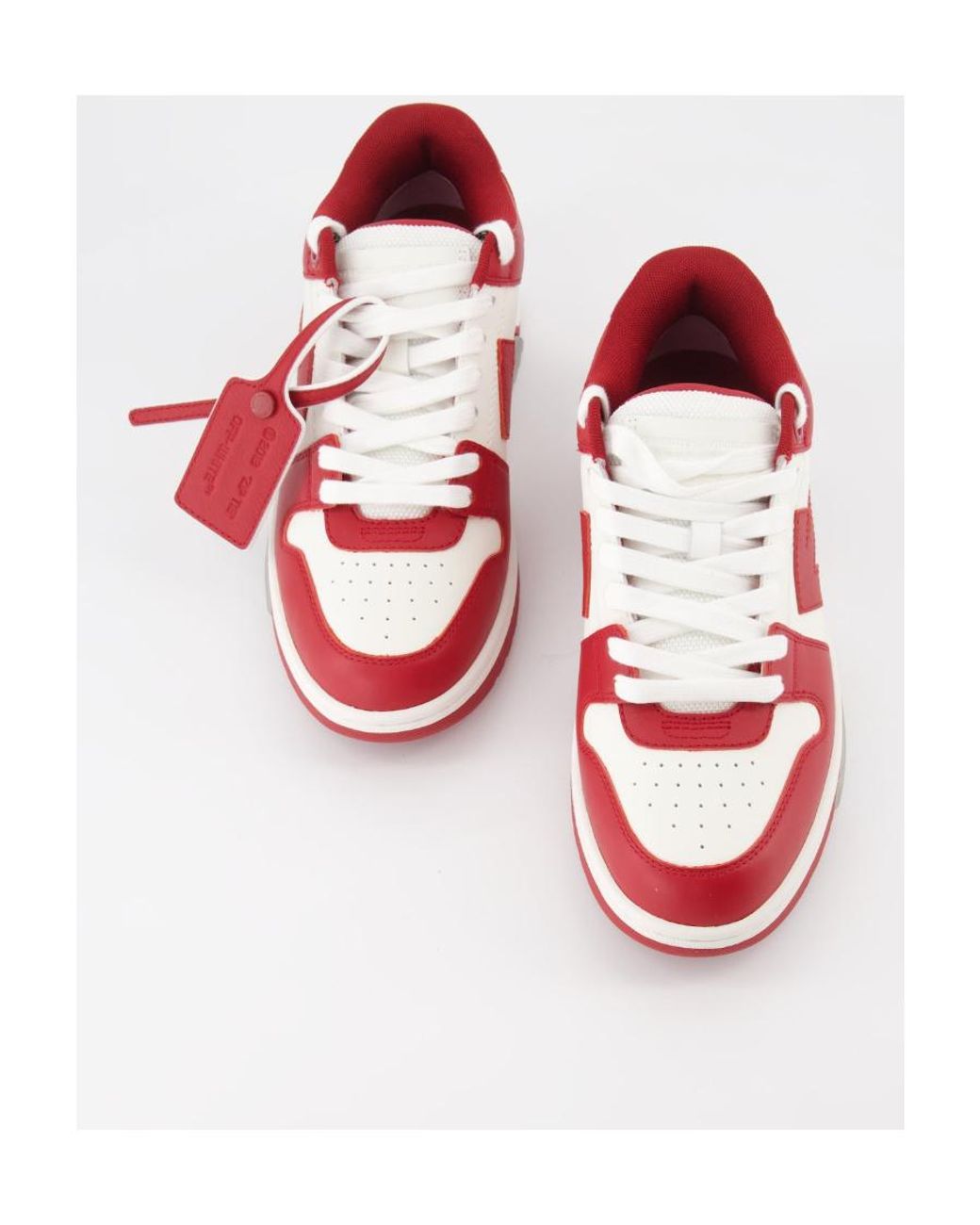 Off-White c/o Virgil Abloh Red Out Of Office Leather Sneakers