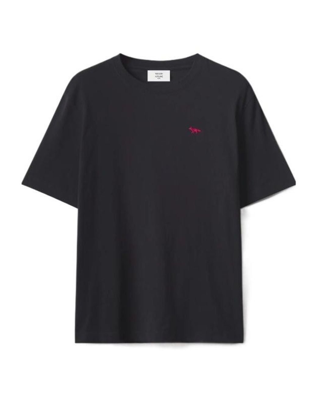 Maison Kitsuné Black Profile Fox Patch T-Shirt for men