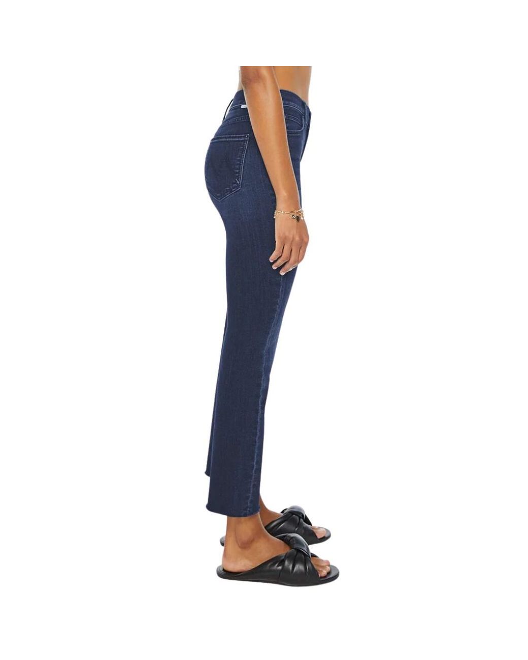 Mother Blue Mid-Rise Straight Leg Jeans