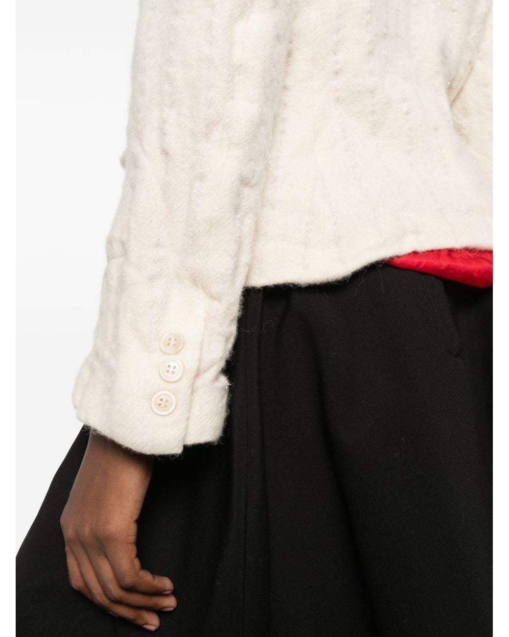 Comme des Garçons White Long-Sleeve Casual Jacket
